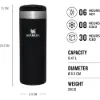Stanley AeroLight Transit Mug 0.47L Metalik Siyah - Termos Bardak