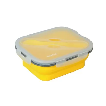 Nurgaz Silikon Katlanabilir Tek Gözlü Yemek Seti / NG 188  Sarı