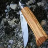 opinel N°08 Olive Wood + Sheath - Ahşap Kutulu ve Kılıflı Zeytin Saplı Çakı  